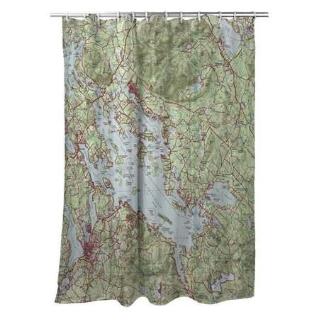 BETSY DRAKE Betsy Drake SH967 70 x 72 in. Lake Winnipesaukee; NH Nautical Map Shower Curtain SH967